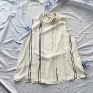 White blouse with black stripes